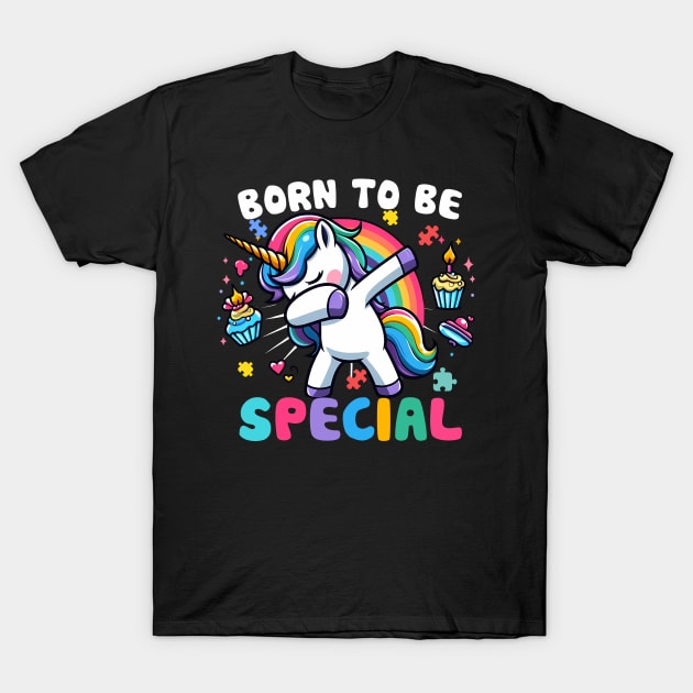 Unicorn Born To Be Special Autism Awareness T-Shirt by ttao4164